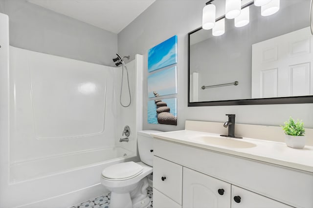 10821 N Military Trl Unit 2, Palm Beach Gardens, FL 33410 - bathroom featuring vanity, toilet, and bathing tub / shower combination