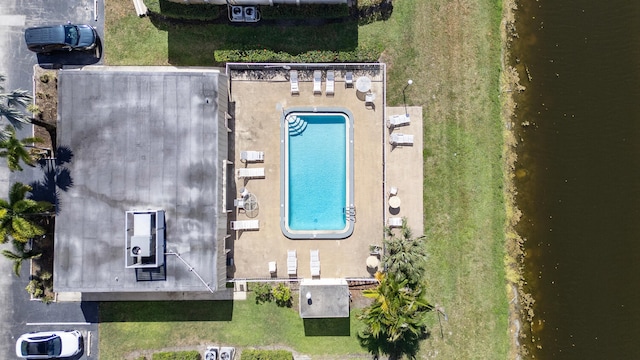 10821 N Military Trl Unit 2, Palm Beach Gardens, FL 33410 - drone / aerial view of a pool and a nearby body of water