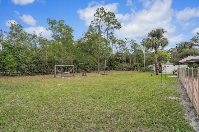 view of yard featuring fence