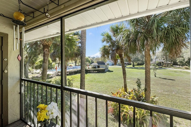 view of unfurnished sunroom