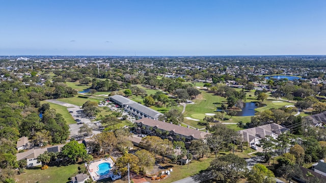 aerial view with a water view and a residential view