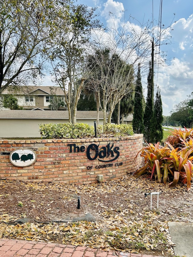 view of community sign