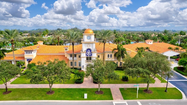 aerial view with a residential view