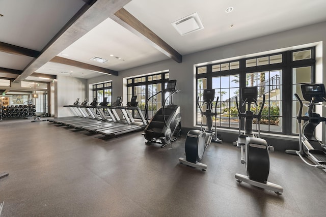 exercise room with visible vents