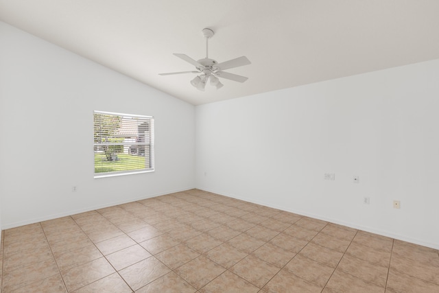9081 Livorno St, Boynton Beach, FL 33472 - empty room with lofted ceiling, a ceiling fan, and baseboards