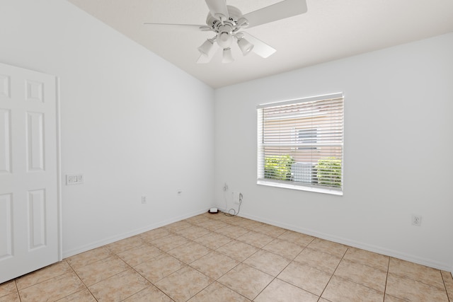 9081 Livorno St, Boynton Beach, FL 33472 - spare room with a ceiling fan, lofted ceiling, and baseboards