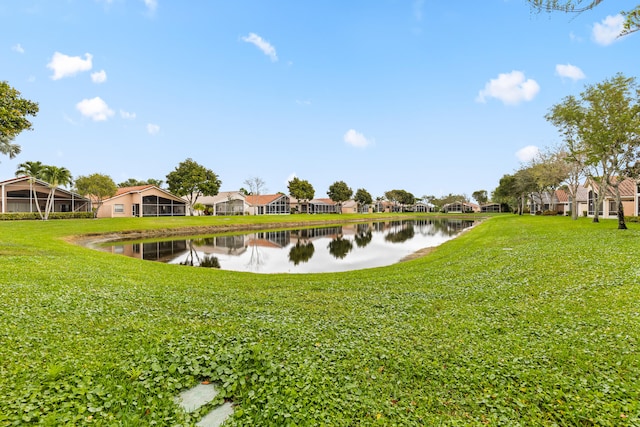 property view of water with a residential view