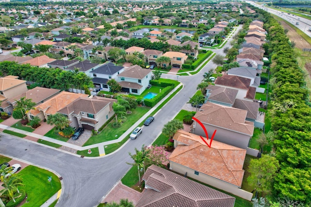 bird's eye view featuring a residential view