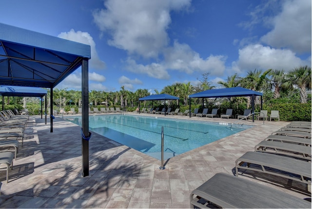 pool featuring a patio area