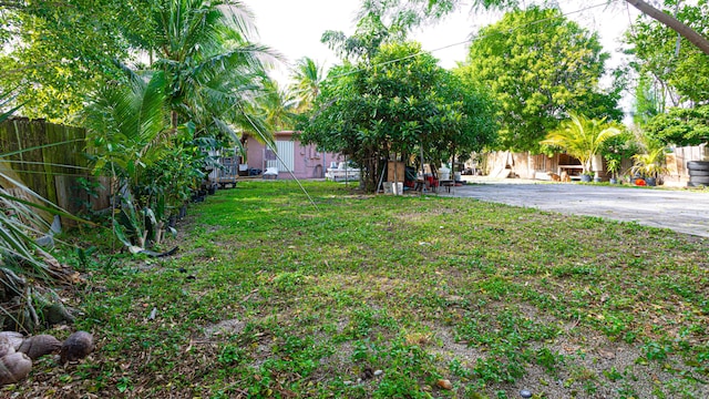 view of yard with fence