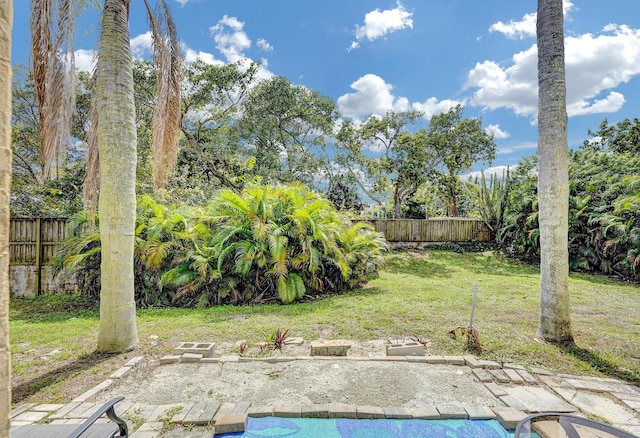 view of yard with fence