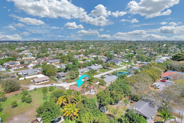 birds eye view of property with a residential view