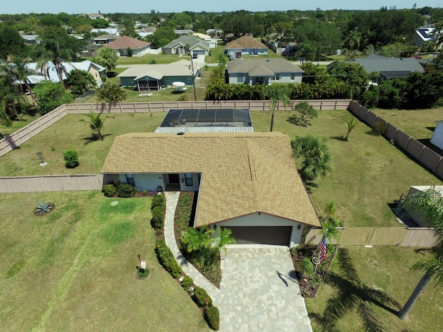 aerial view featuring a residential view
