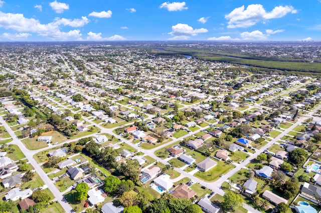 aerial view with a residential view