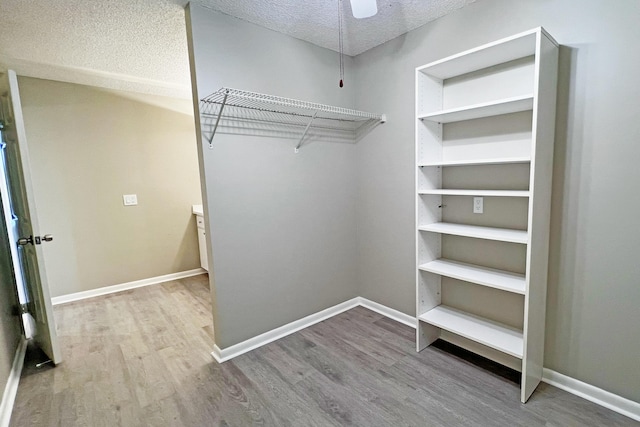 3636 Whitehall Dr Unit 402A, West Palm Beach, FL 33401 - spacious closet featuring wood finished floors and ceiling fan