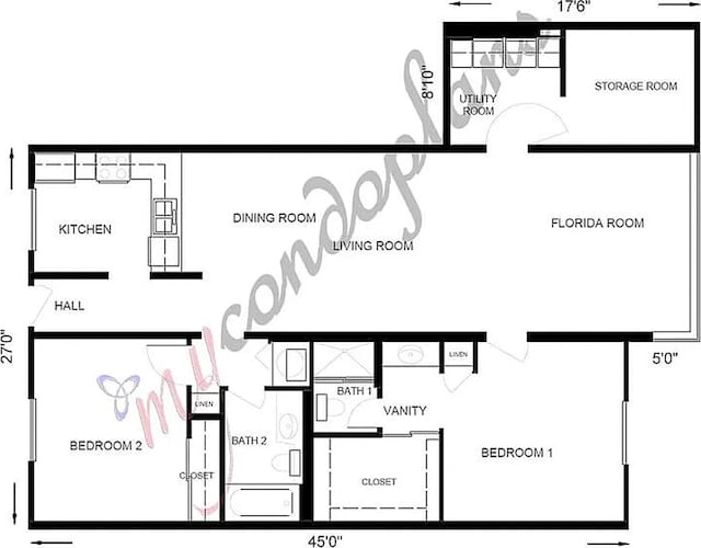 3636 Whitehall Dr Unit 402A, West Palm Beach, FL 33401 - home floor plan