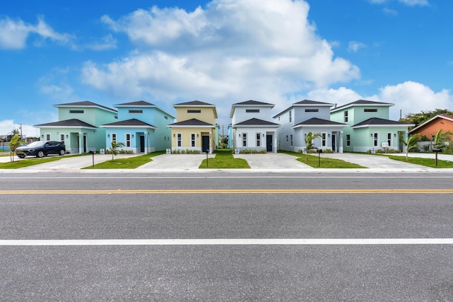 view of front of property with a residential view