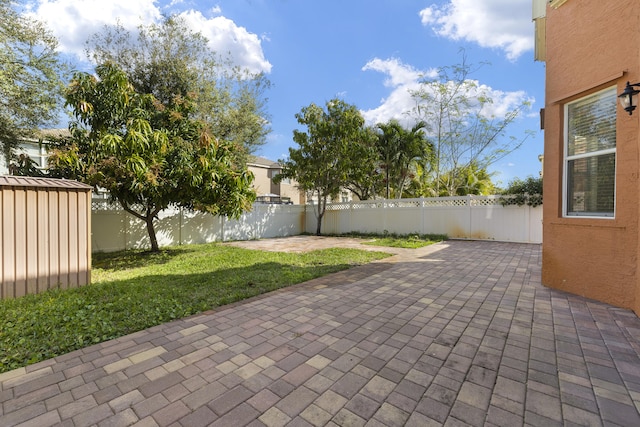 view of patio with a fenced backyard