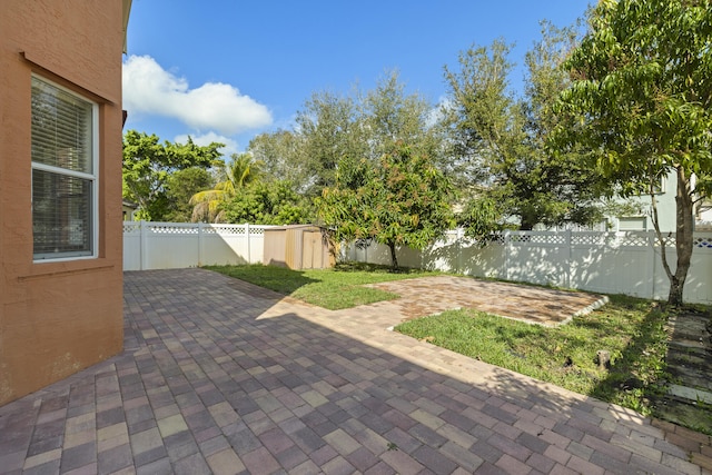 view of patio with a fenced backyard