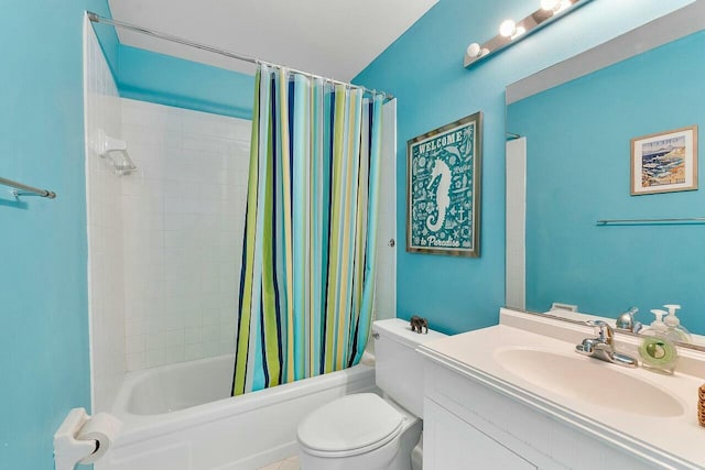 8202 Ambach Way, Hypoluxo, FL 33462 - full bathroom featuring toilet, vanity, and shower / bathtub combination with curtain