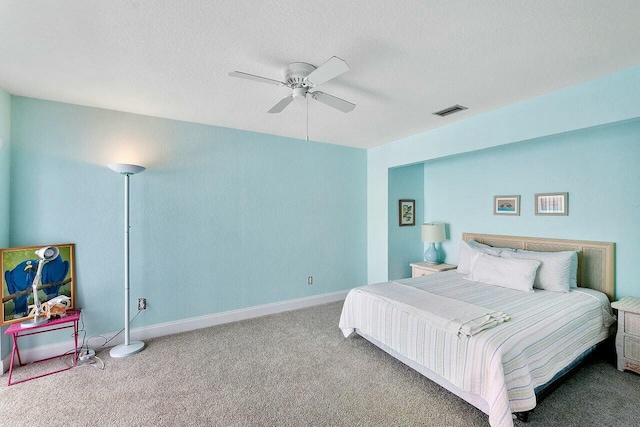 8202 Ambach Way, Hypoluxo, FL 33462 - bedroom featuring carpet, baseboards, a ceiling fan, and a textured ceiling