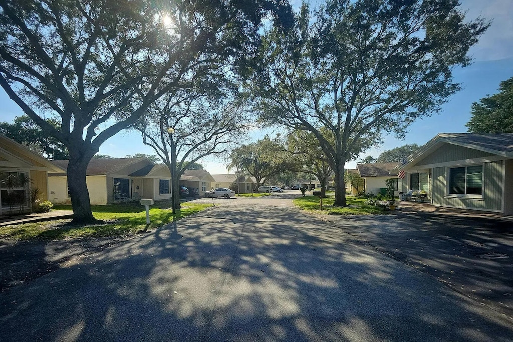 view of road featuring a residential view