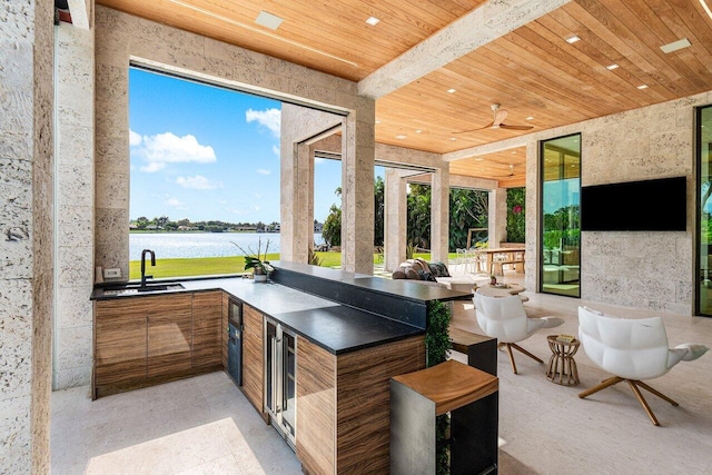 view of patio / terrace with a sink and area for grilling