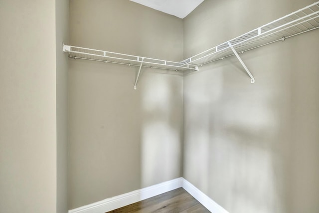 spacious closet with wood finished floors