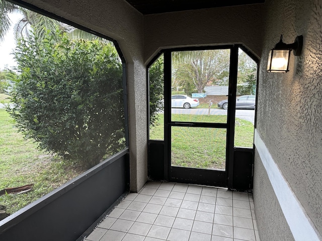 view of unfurnished sunroom