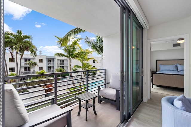 balcony featuring visible vents