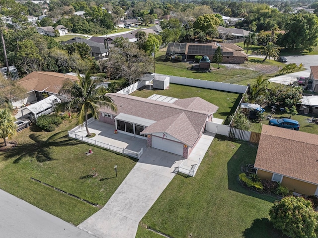 bird's eye view featuring a residential view