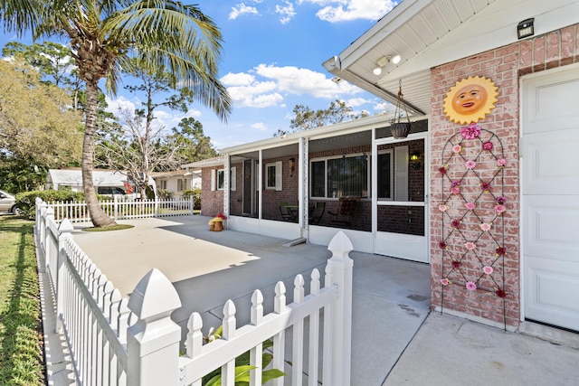 view of patio featuring a fenced front yard