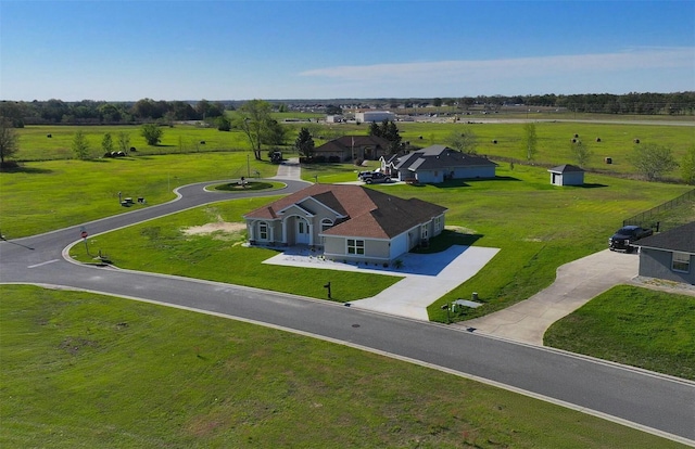 bird's eye view with a rural view