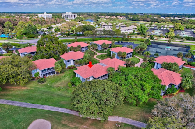 bird's eye view with a residential view