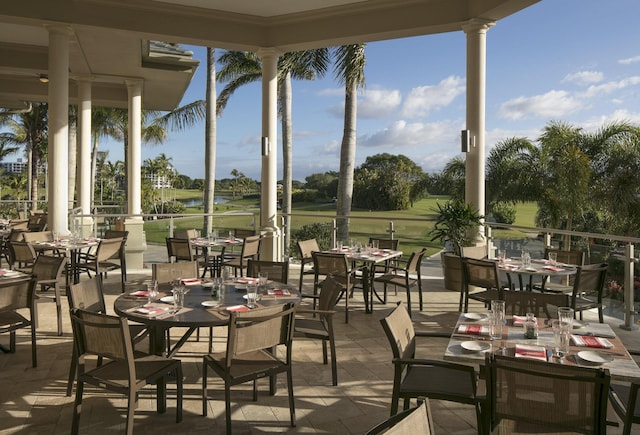 view of patio with outdoor dining area