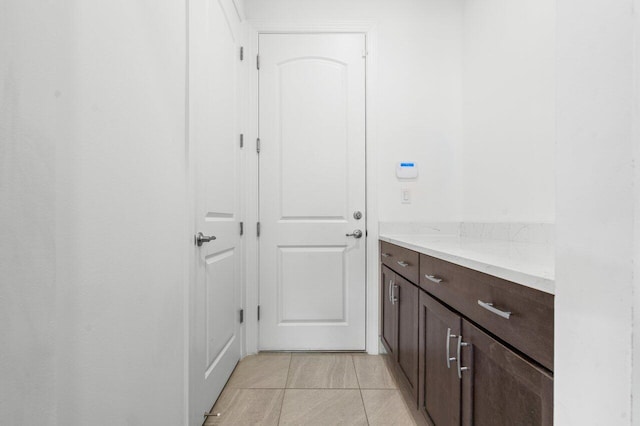 interior space featuring light tile patterned flooring