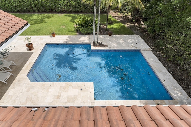 3271 Harrington Dr, Boca Raton, FL 33496 - swimming pool featuring a lawn and a patio area