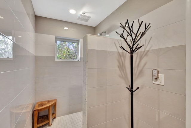 bathroom featuring walk in shower