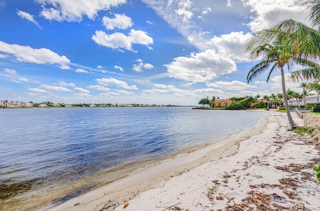 water view featuring a beach view