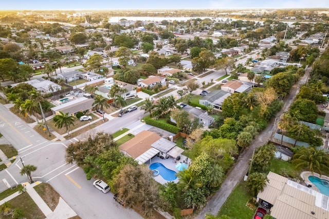 bird's eye view with a residential view