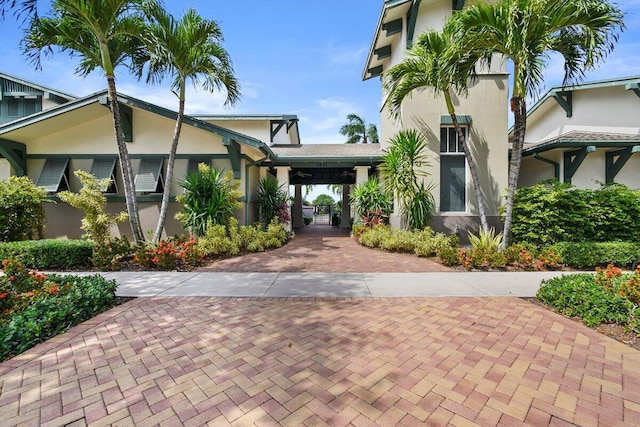 view of front of home with stucco siding