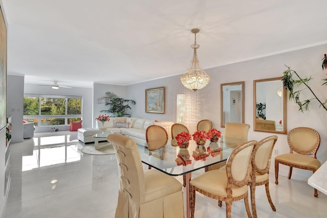 dining room featuring crown molding