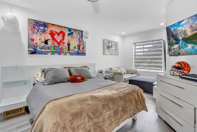 bedroom featuring recessed lighting