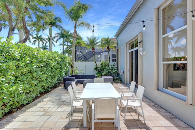 view of patio featuring outdoor dining area and outdoor lounge area