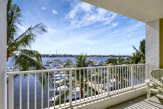 balcony with a water view