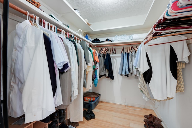 spacious closet with wood finished floors