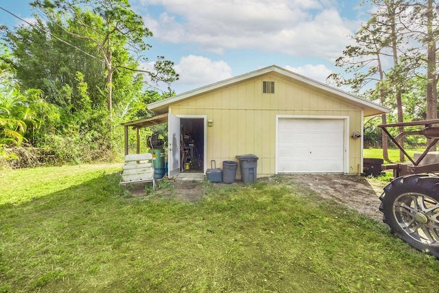 detached garage with driveway