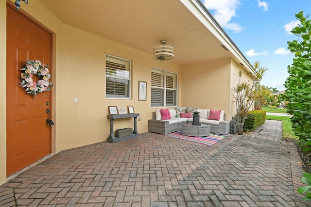 view of patio / terrace featuring an outdoor hangout area