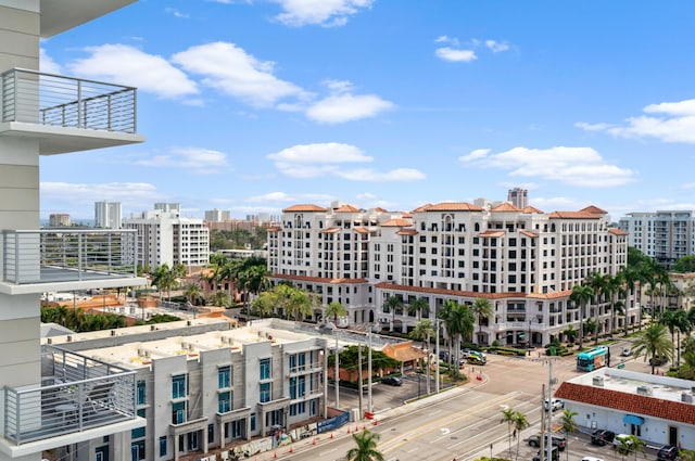 view of building exterior with a view of city