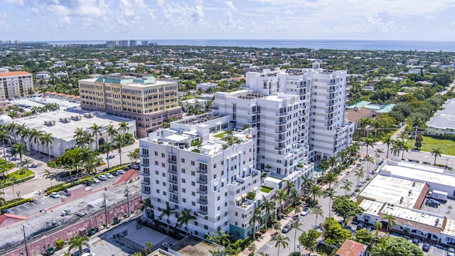 drone / aerial view featuring a city view